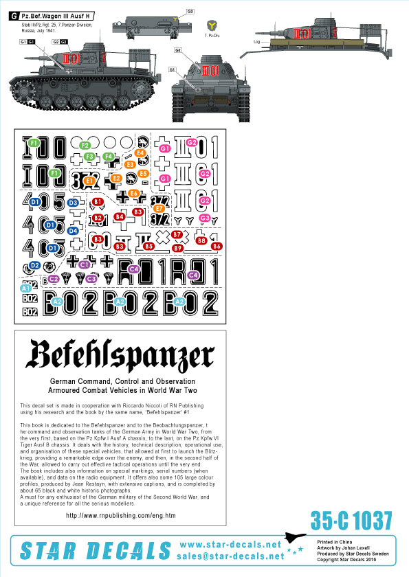 Star Decals 35-C1037 1:35 Befehlspanzer