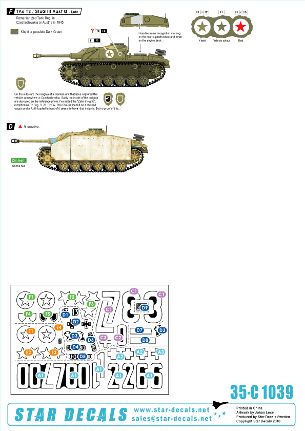 Star Decals 35-C1039 1:35 Befehlspanzer