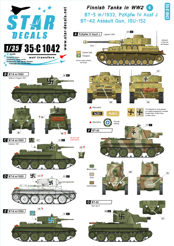 Star Decals 35-C1042 1:35 Finnish Tanks in WWII #6