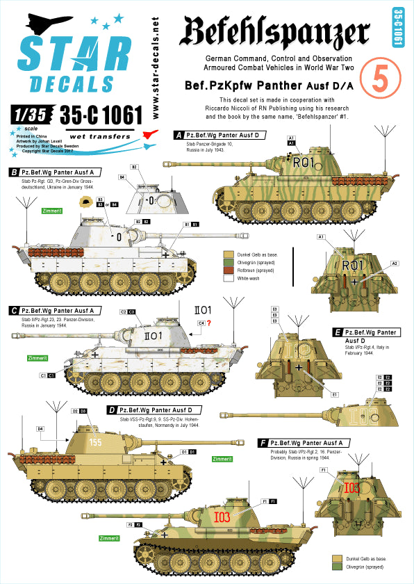 Star Decals 35-C1061 1:35 Befehlspanzer # 5