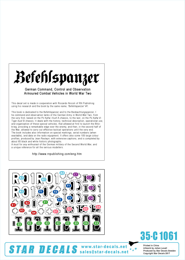 Star Decals 35-C1061 1:35 Befehlspanzer # 5