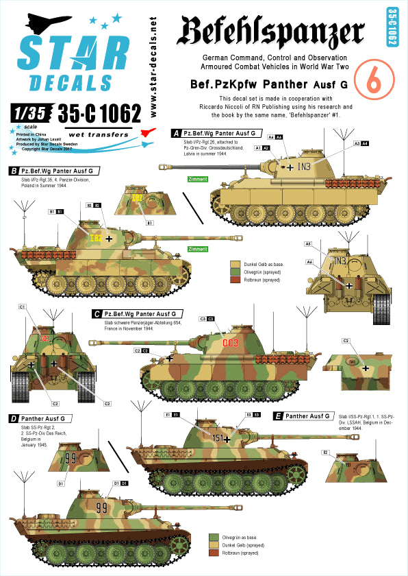 Star Decals 35-C1062 1:35 Befehlspanzer # 6