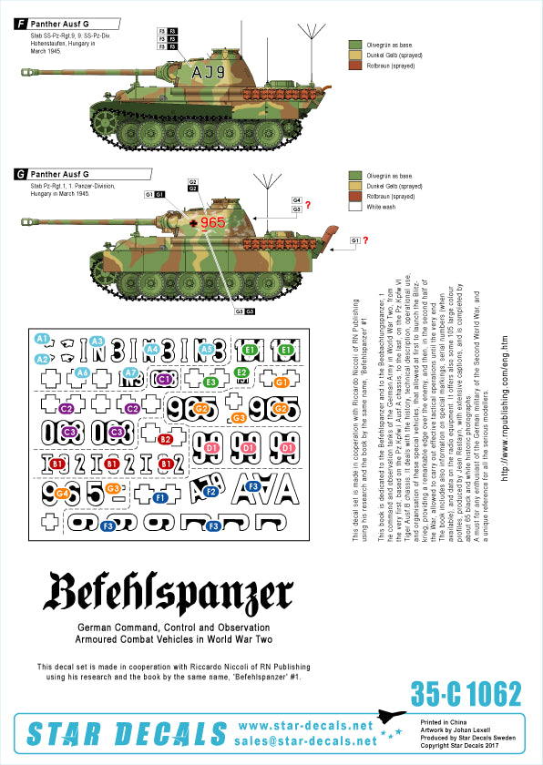 Star Decals 35-C1062 1:35 Befehlspanzer # 6