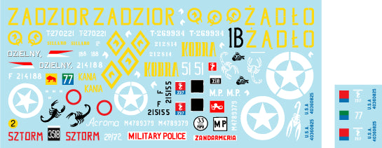 Star Decals 35-C1077 1:35 Firefly, Stuart, Halftrack, Willys Jeep, Staghound