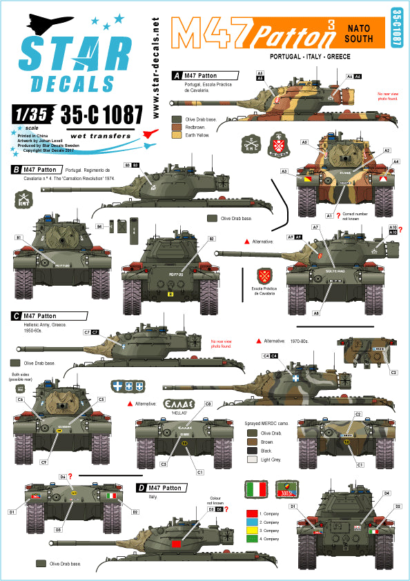 Star Decals 35-C1087 1:35 M47 Patton # 3