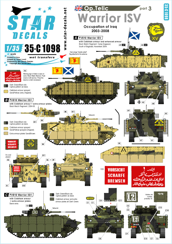 Star Decals 35-C1098 1:35 Operation Telic # 3
