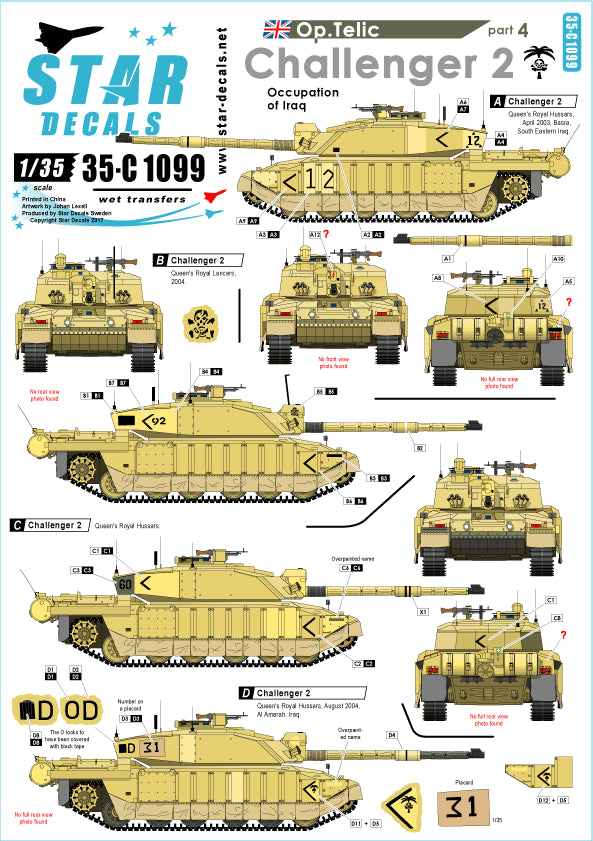 Star Decals 35-C1099 1:35 Operation Telic # 4