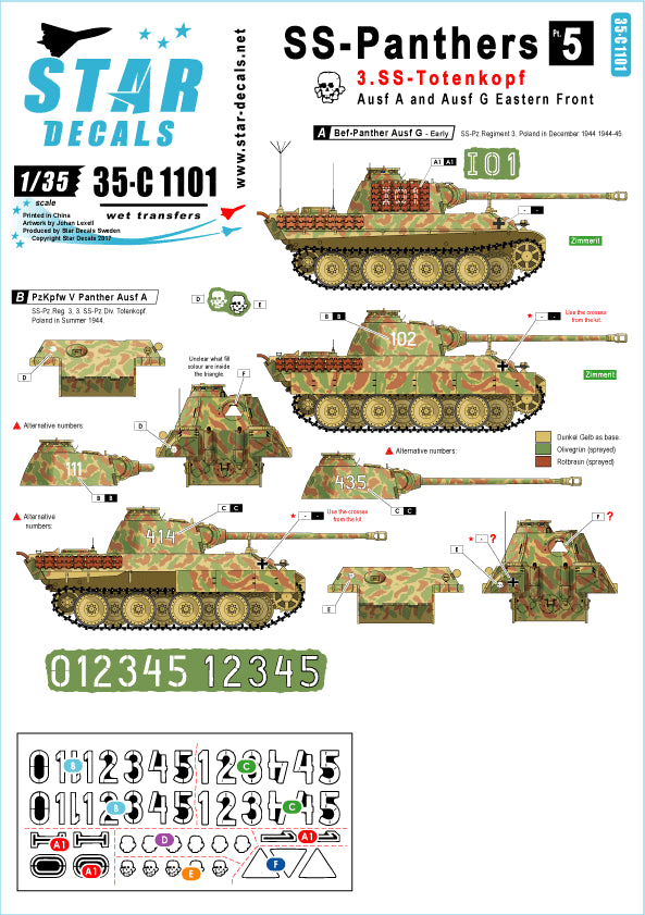 Star Decals 35-C1101 1:35 SS-Panthers # 5