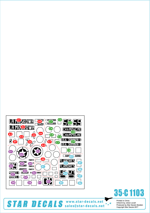 Star Decals 35-C1103 1:35 French Shermans # 2