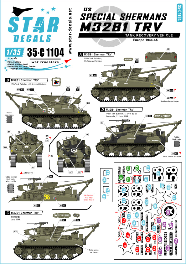 Star Decals 35-C1104 1:35 U.S