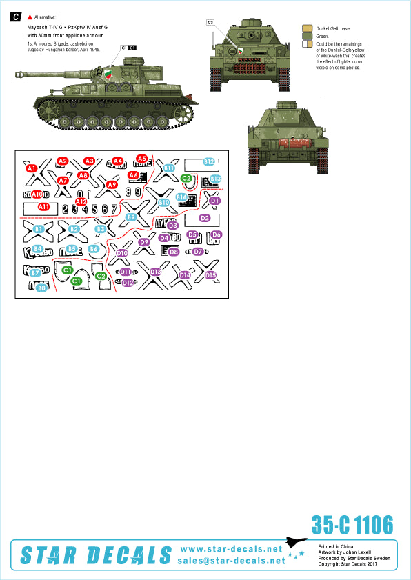 Star Decals 35-C1106 1:35 Axis & East European Pz.Kpfw.IV Ausf