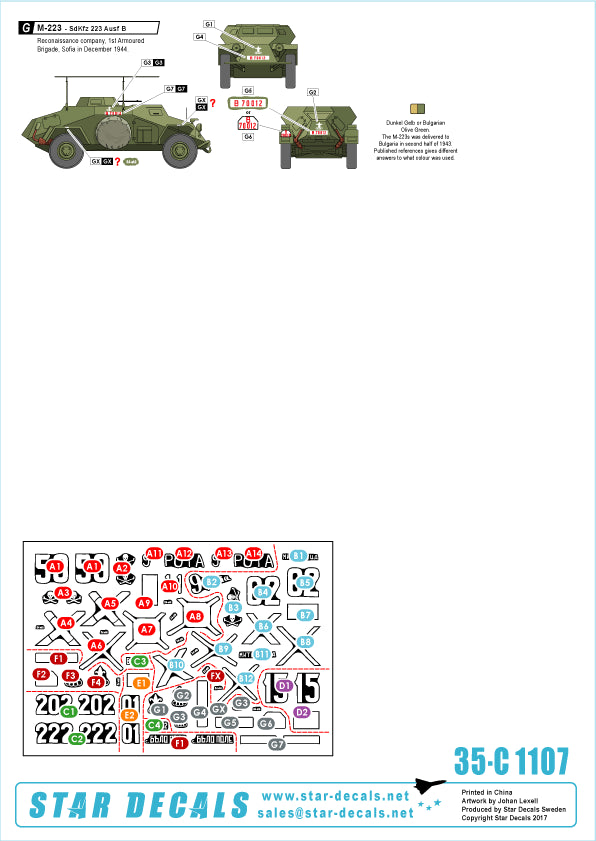 Star Decals 35-C1107 1:35 Axis & East European Tank mix # 1