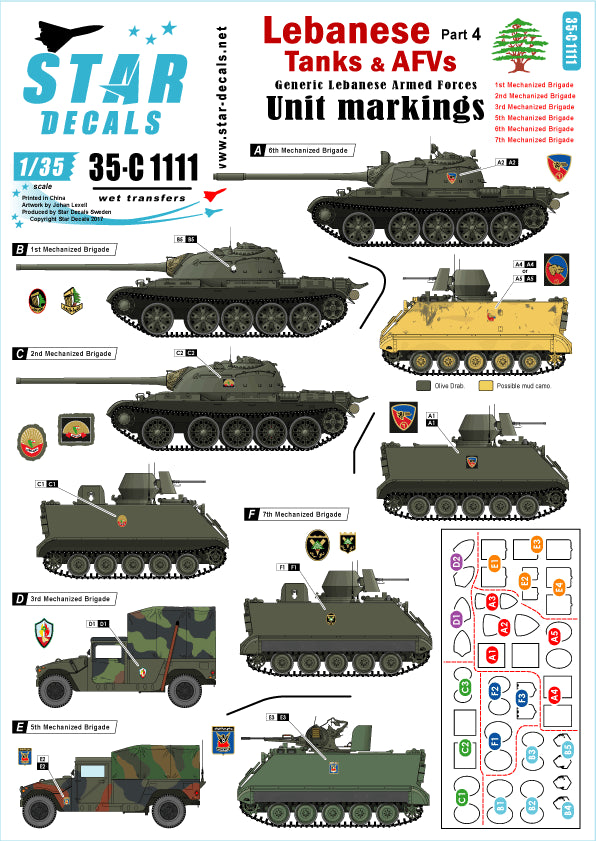 Star Decals 35-C1111 1:35 Lebanese Tanks & AFVs #4
