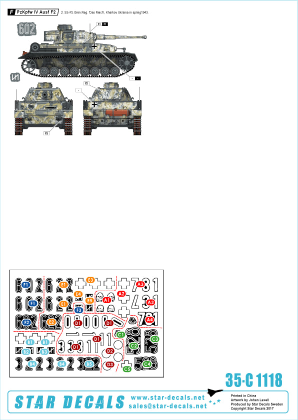 Star Decals 35-C1118 1:35 Pz.Kpfw.IV Ausf.F2/Ausf.G