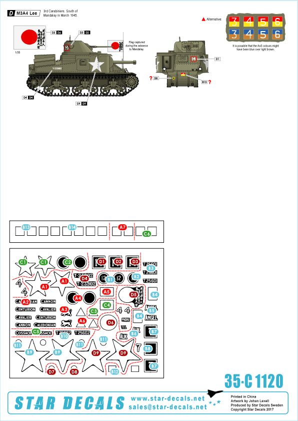 Star Decals 35-C1120 1:35 Lee in Burma