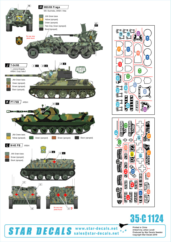 Star Decals 35-C1124 1:35 ARBiH