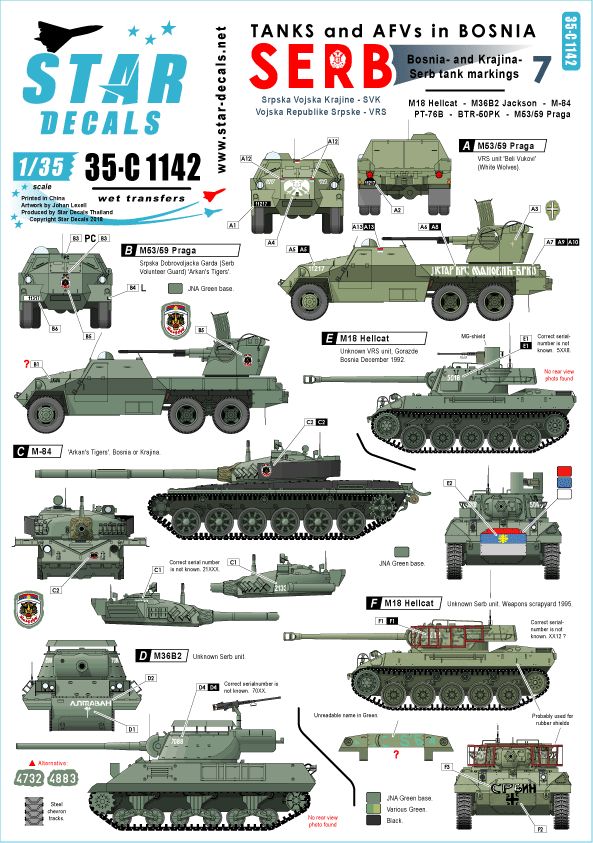 Star Decals 35-C1142 1:35 Tanks & AFVs in Bosnia # 7