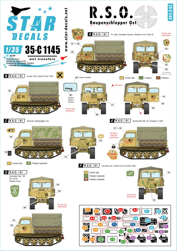 Star Decals 35-C1145 1:35 R.S.O
