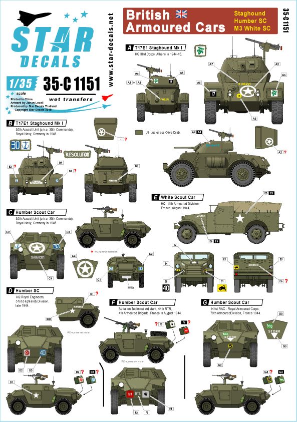 Star Decals 35-C1151 1:35 British Armoured Cars