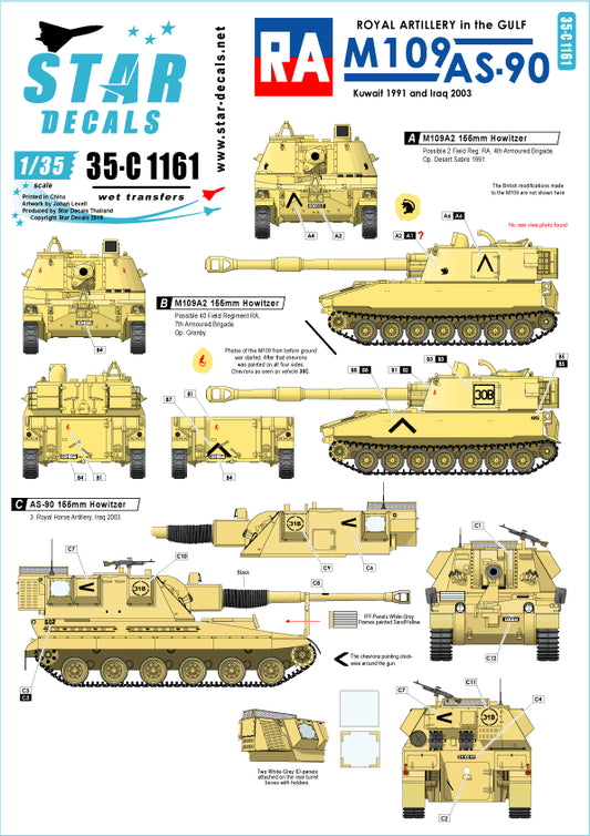 Star Decals 35-C1161 1:35 Royal Artillery in the Gulf