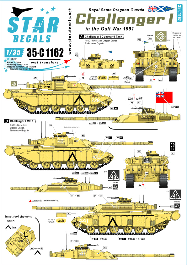 Star Decals 35-C1162 1:35 Challenger I