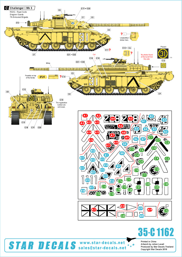Star Decals 35-C1162 1:35 Challenger I