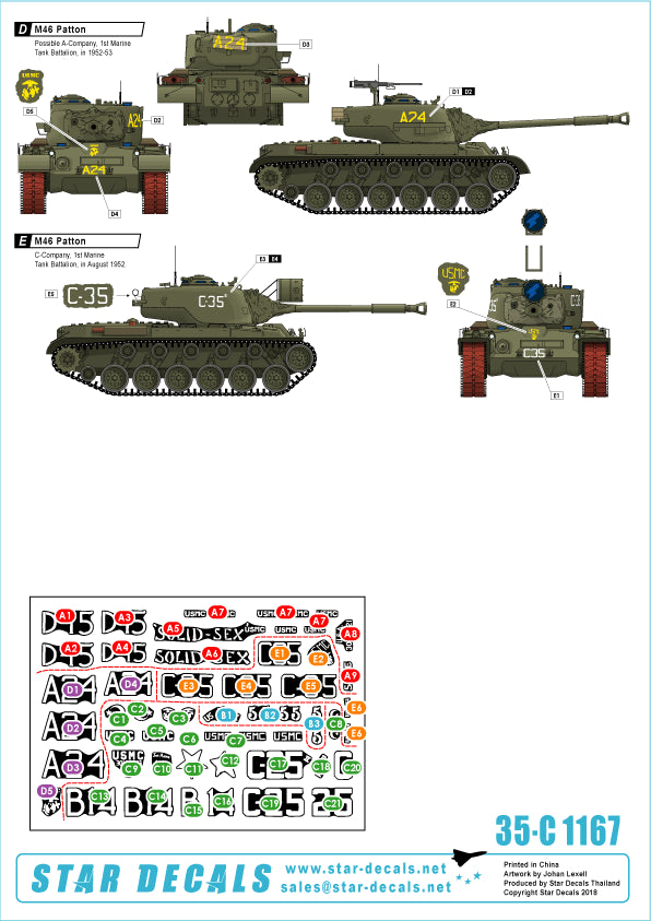 Star Decals 35-C1167 1:35 USMC M46 Patton