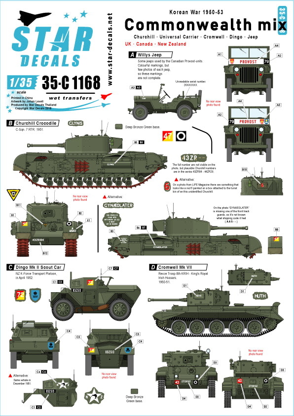 Star Decals 35-C1168 1:35 Commonwealth mix