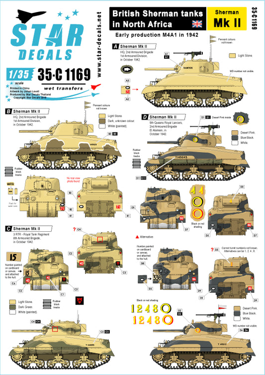 Star Decals 35-C1169 1:35 British Sherman tanks in North Africa