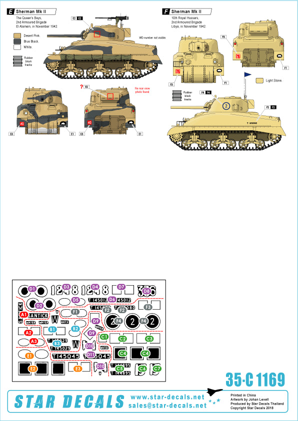 Star Decals 35-C1169 1:35 British Sherman tanks in North Africa