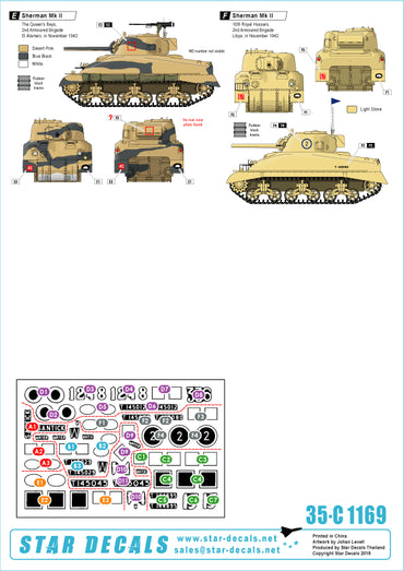 Star Decals 35-C1169 1:35 British Sherman tanks in North Africa
