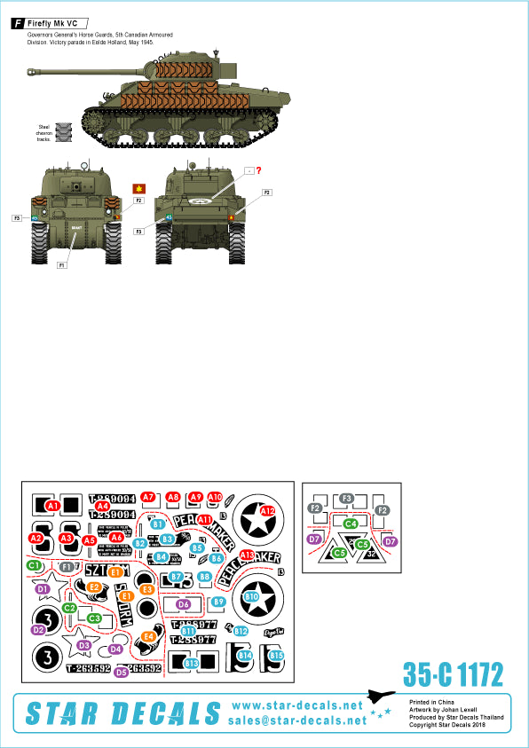 Star Decals 35-C1172 1:35 Sherman Firefly