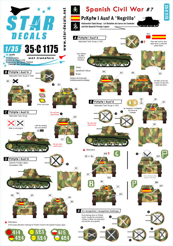 Star Decals 35-C1175 1:35 Spanish Civil War # 7