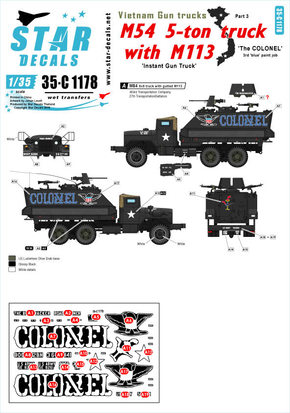 Star Decals 35-C1178 1:35 Vietnam Gun Trucks # 3