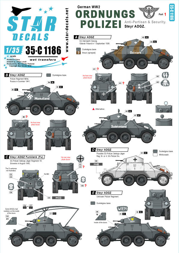 Star Decals 35-C1186 1:35 Ordnungs Polizei # 1