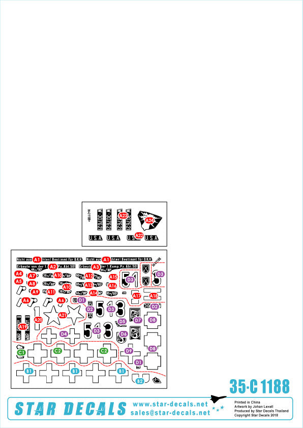 Star Decals 35-C1188 1:35 German Sherman