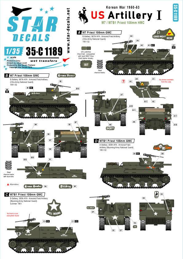 Star Decals 35-C1189 1:35 Korean War