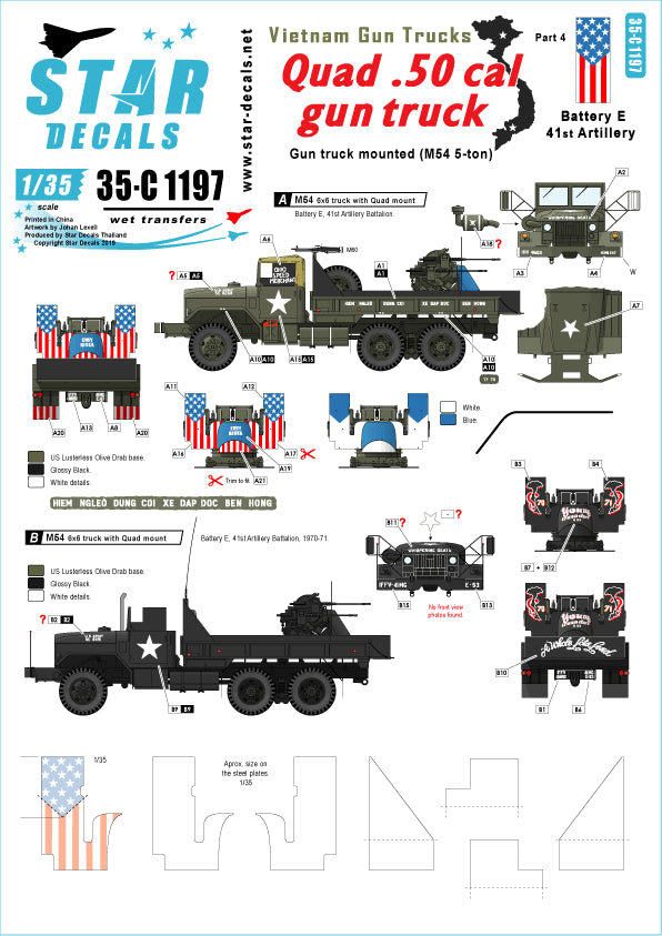 Star Decals 35-C1197 1:35 Vietnam Gun Trucks # 4