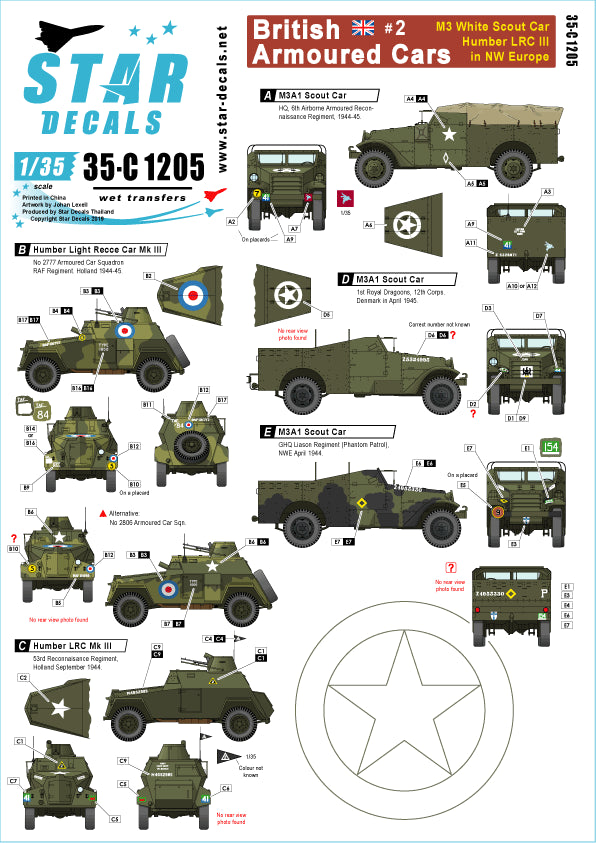 Star Decals 35-C1205 1:35 British Armoured Cars # 2