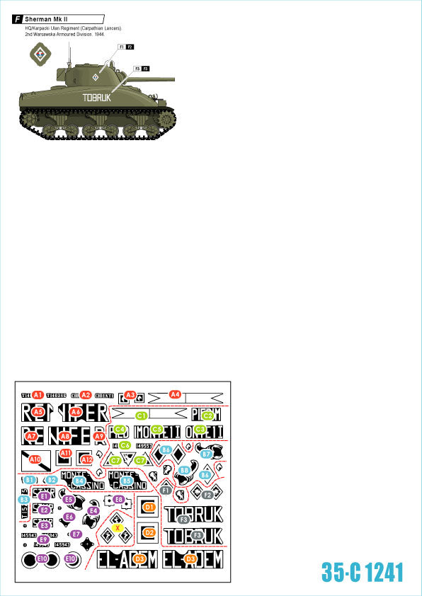 Star Decals 35-C1241 1:35 Polish Tanks in Italy 1943-45 # 2