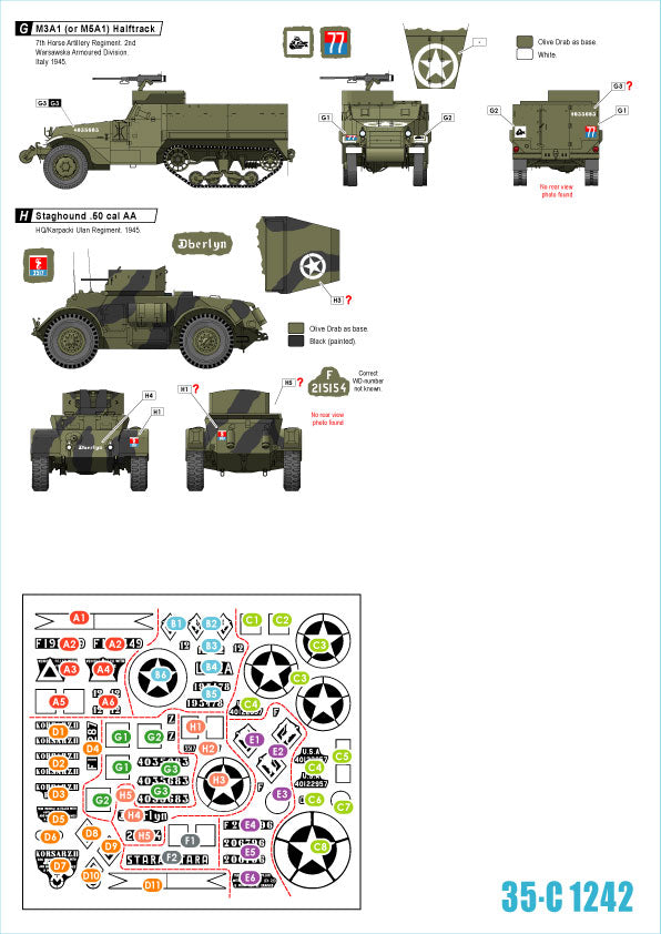Star Decals 35-C1242 1:35 Polish Tanks in Italy 1943-45 # 3