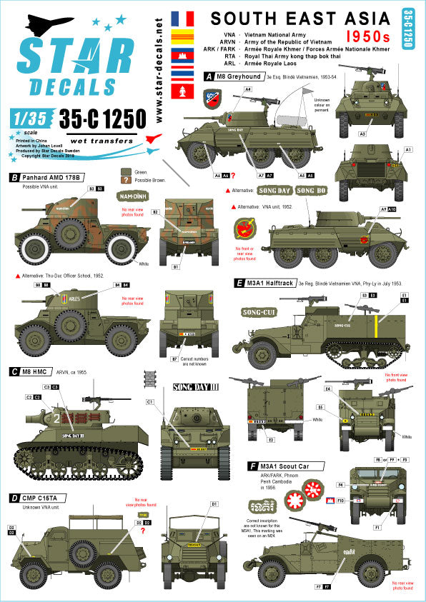 Star Decals 35-C1250 1:35 South East Asia 1950s