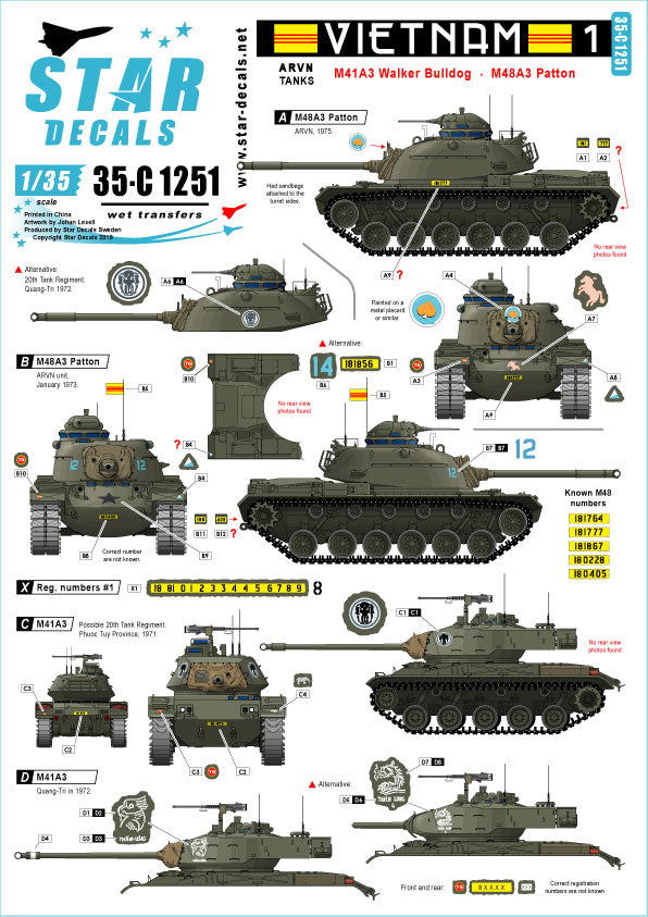 Star Decals 35-C1251 1:35 Vietnam 1