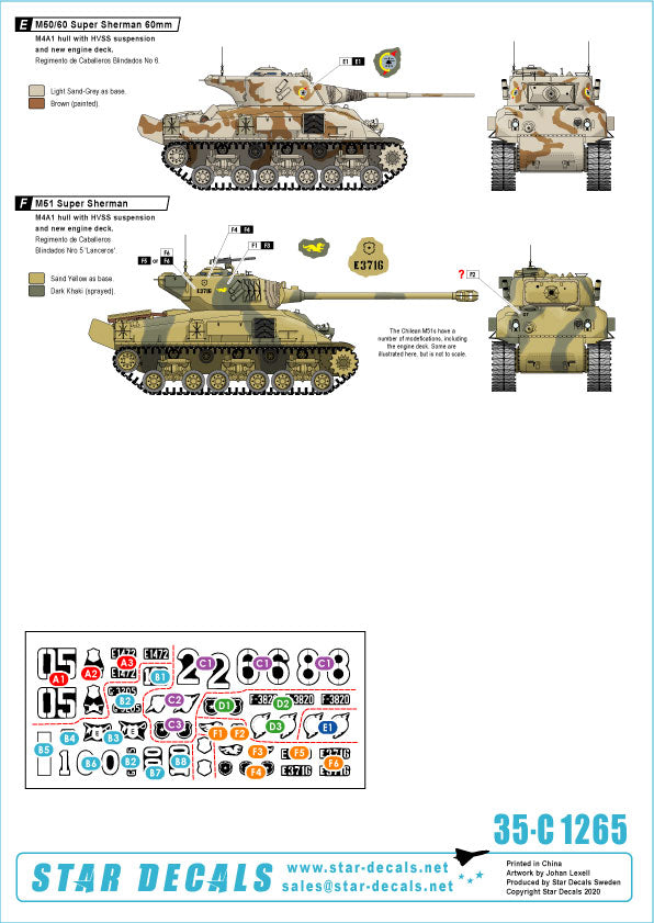 Star Decals 35-C1265 1:35 Shermans in Chile