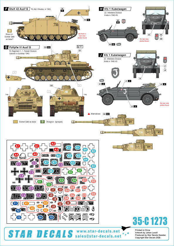 Star Decals 35-C1273 1:35 Balkan WW2 # 4