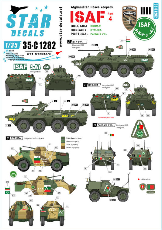 Star Decals ISAF #4 AFVs Hungary, Bulgaria & Portugal Afghanistan 1:35