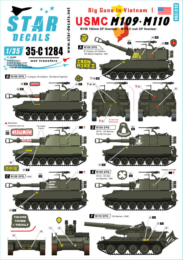Star Decals 35-C1284 1:35 Big Guns in Vietnam # 1