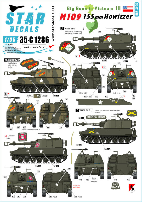 Star Decals 35-C1286 1:35 Big Guns in Vietnam # 3