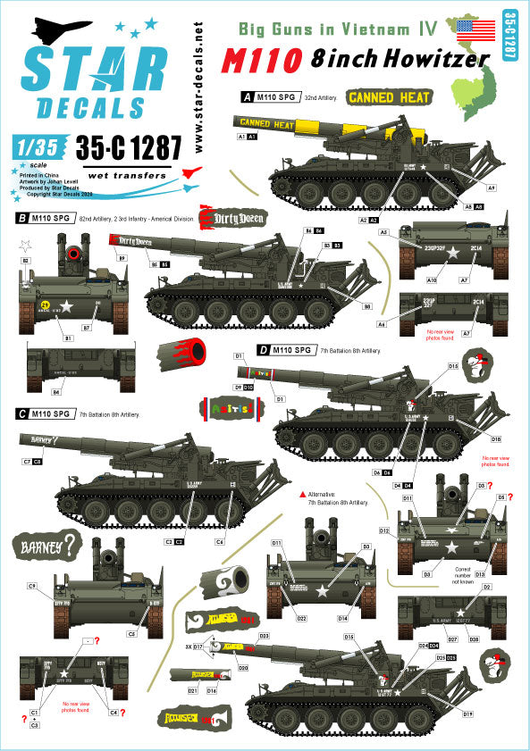 Star Decals 35-C1287 1:35 Big Guns in Vietnam # 4