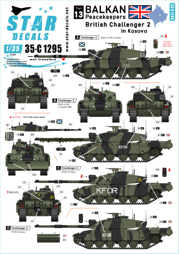 Star Decals 35-C1295 1:35 Balkan Peacekeepers # 13